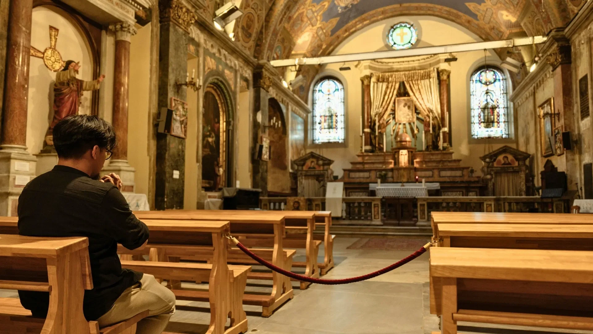 A peaceful moment inside one of Istanbul’s historic active churches, where faith, art, and centuries-old architecture meet.