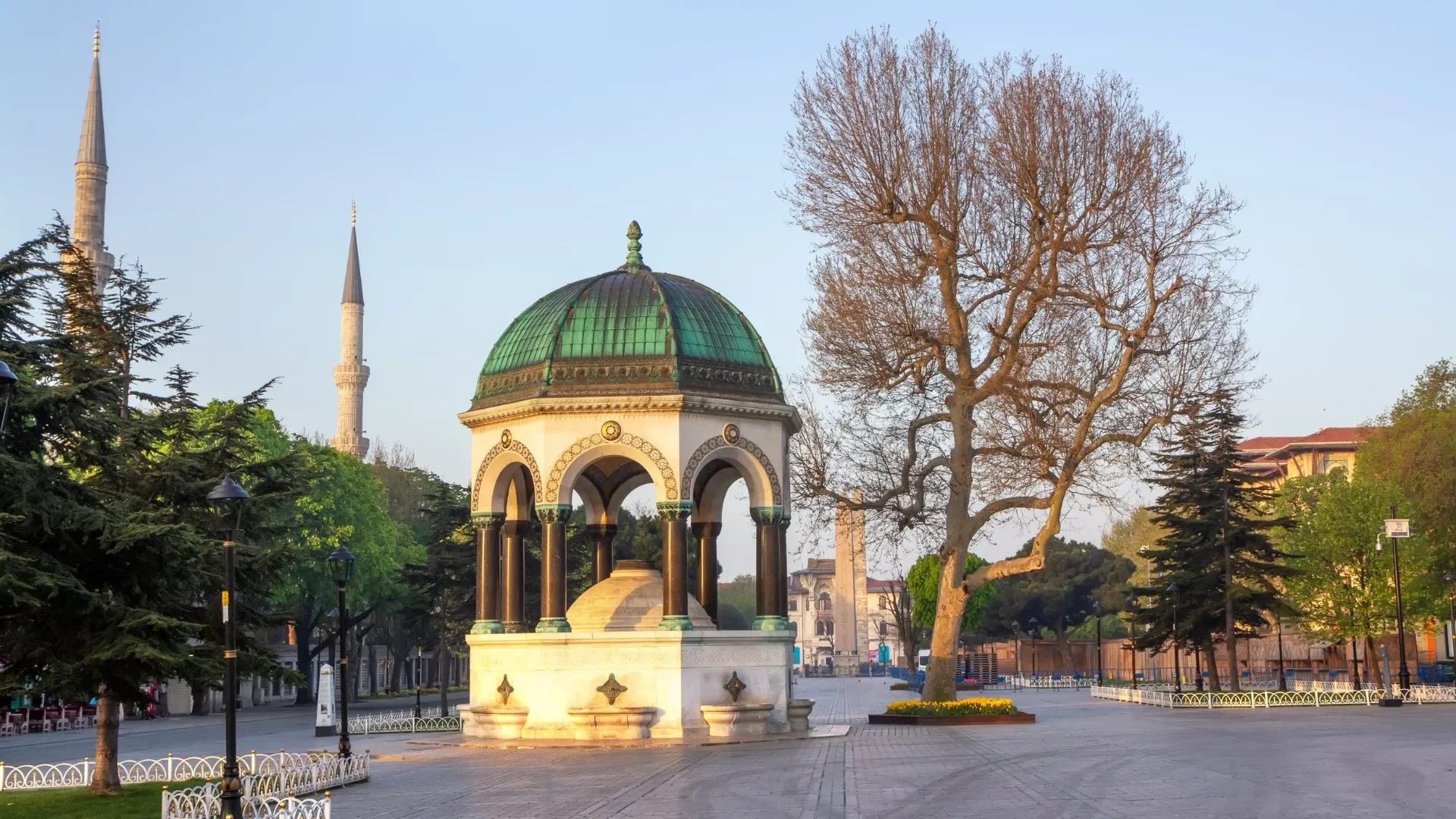 The German Fountain in Sultanahmet Square offers a beautiful photo stop during a half day tour of Istanbul’s historic peninsula.