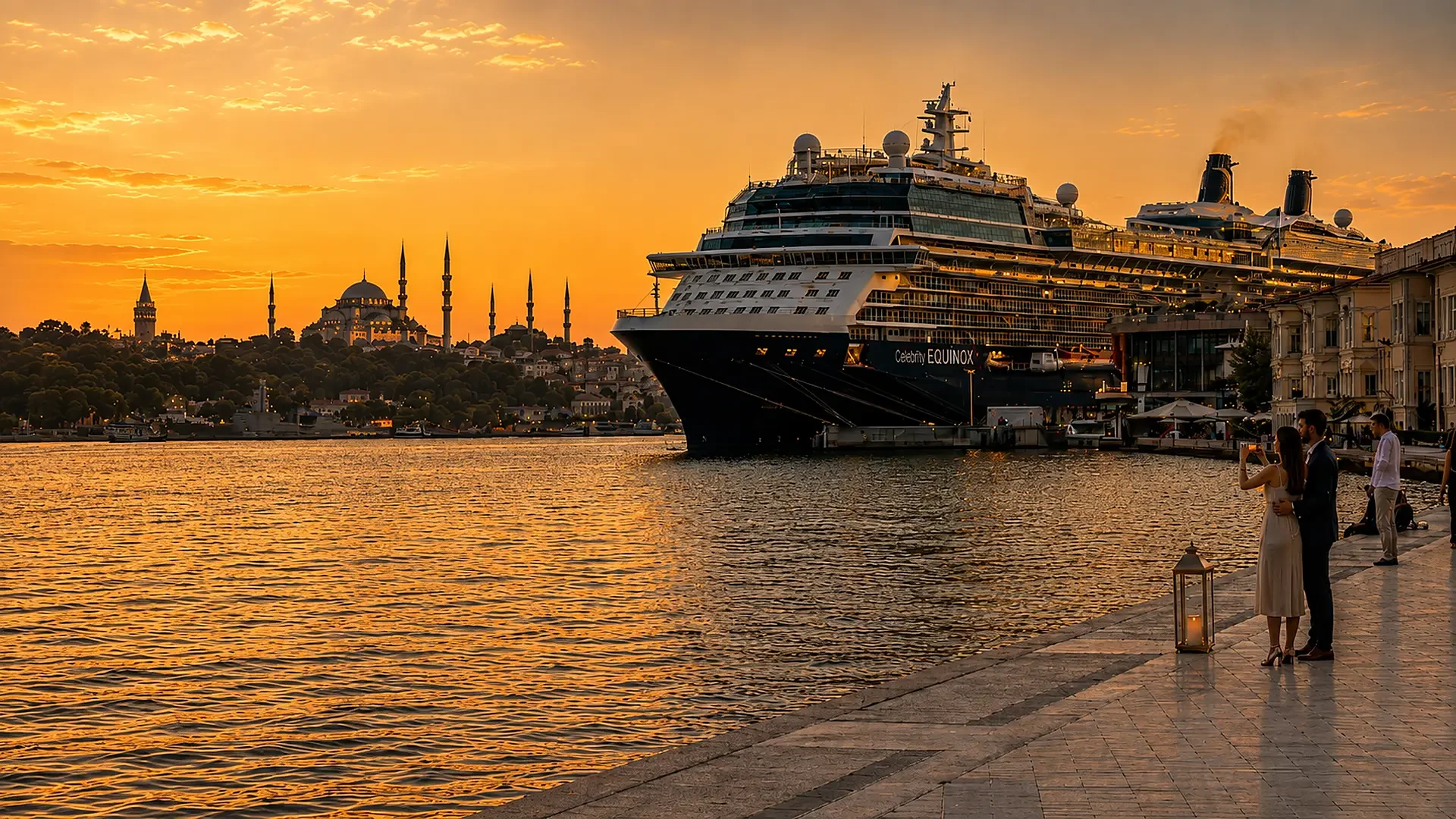 Cruise ship at Galataport Istanbul for private Turkey shore excursions