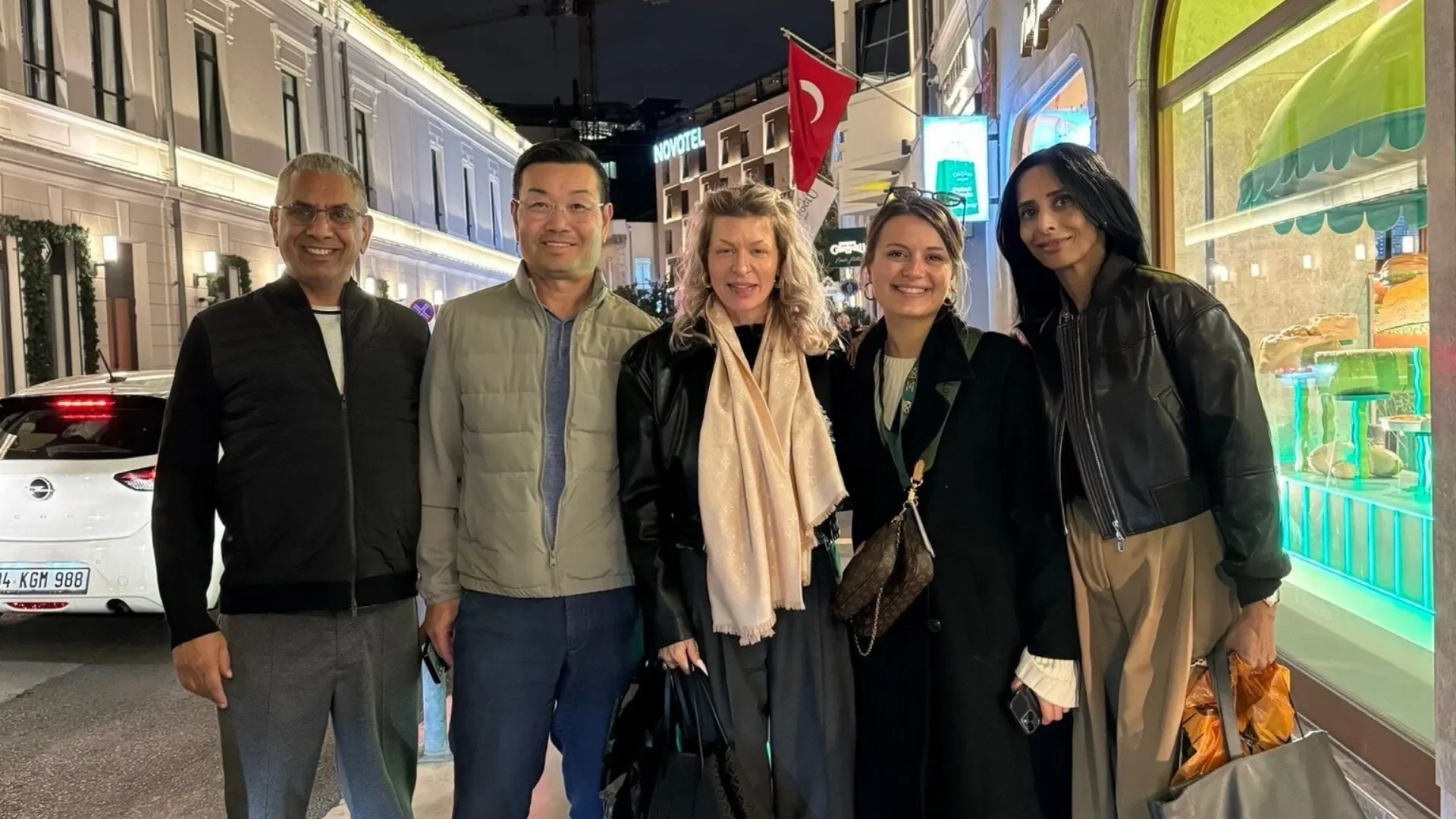 A Friend Group Shopping in Istanbul during Their Stopover 