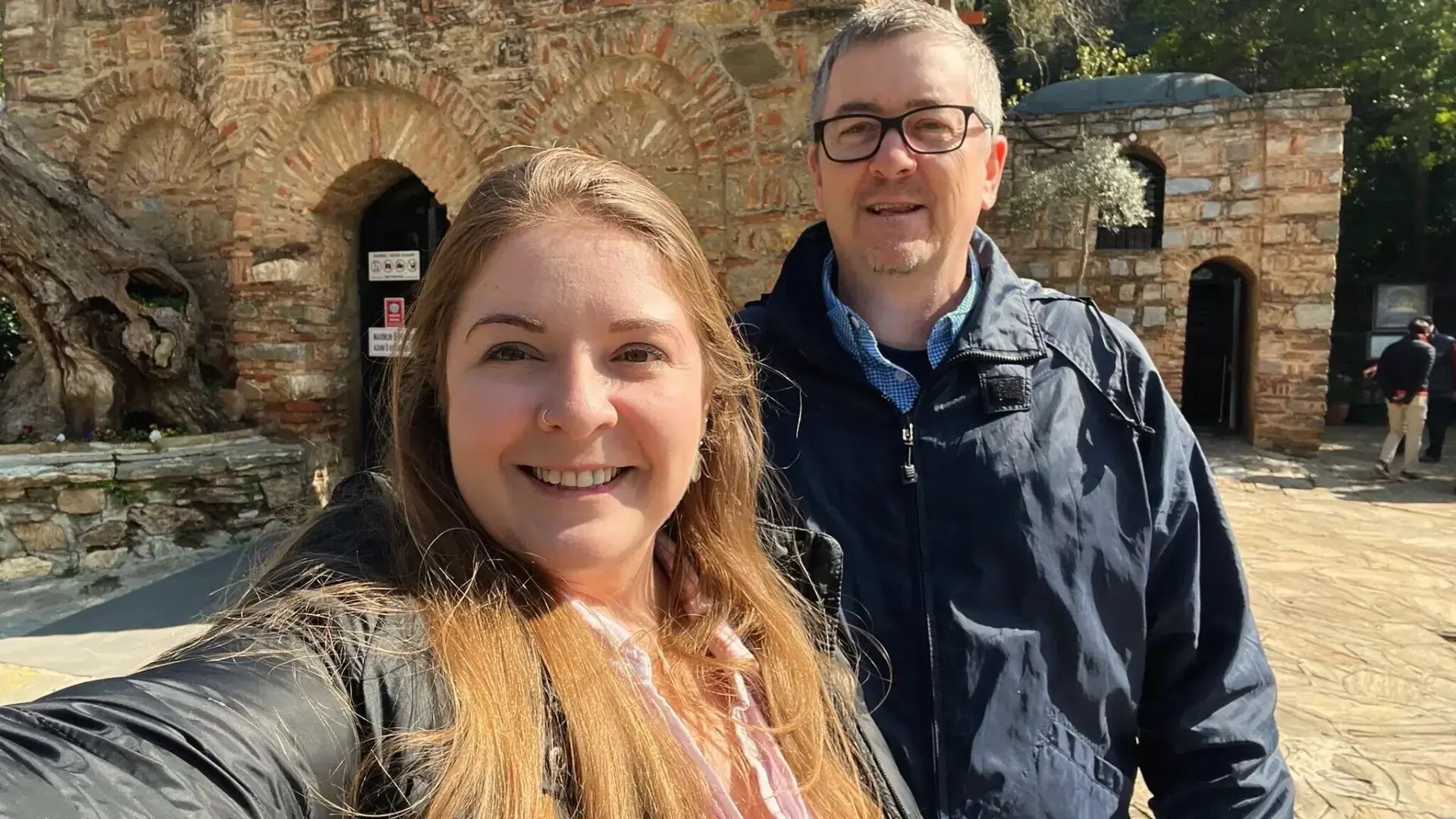 Ephesus Night Tour: A Couple in front of Virgin Mary's House