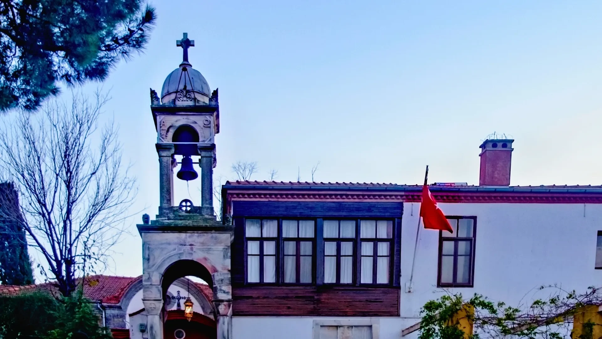 Aya Yorgi Church in Buyukada. Discover the multicultural heritage of Istanbul on a Princes Islands cultural heritage tour, featuring historic churches, elegant mansions and Ottoman-era island architecture.