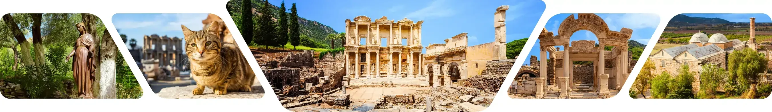 A stunning collage displaying various buildings and mountains, including Istanbul, Pamukkale, and Cappadocia for tour listing page of Guided Istanbul Tours