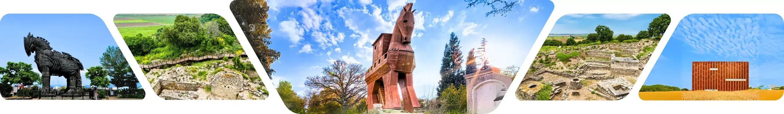 A stunning collage displaying various buildings and mountains, including Istanbul, Pamukkale, and Cappadocia for tour listing page of Guided Istanbul Tours