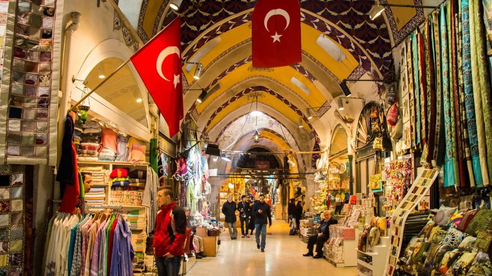 Grand Bazaar in Istanbul where visitors can buy Turkish delight and souvenirs