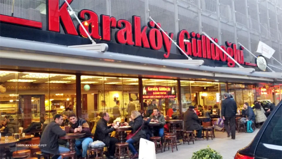 Karakoy Gulluoglu dessert shop in Istanbul known for Turkish sweets