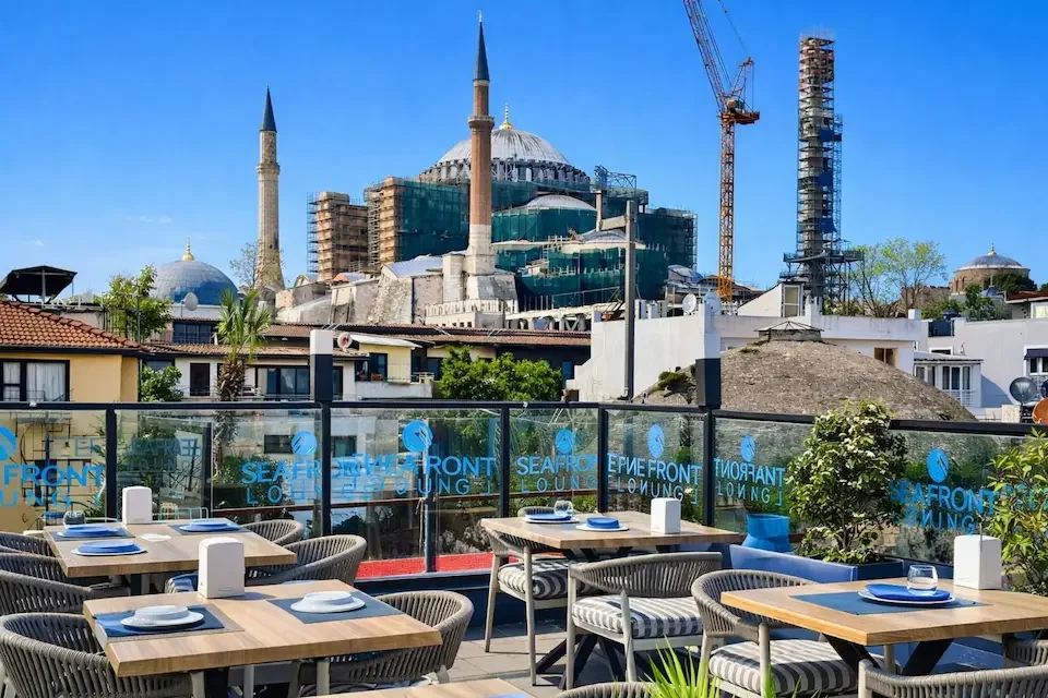 Hagia sophia view from Seafront Longe